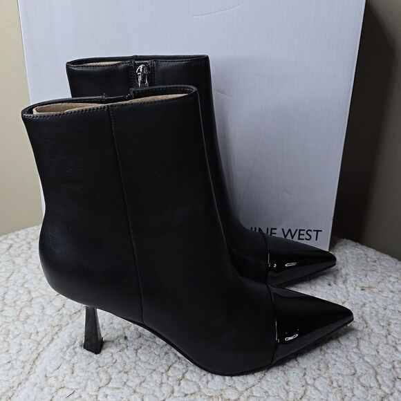 NIB Nine West Birgy Pointy Cap Toe Dress Booties Size 7.5 - Picture 3 of 8